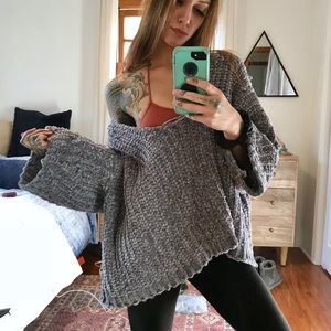 OVERSIZED CHUNKY CHENILLE SWEATER GREY NWT